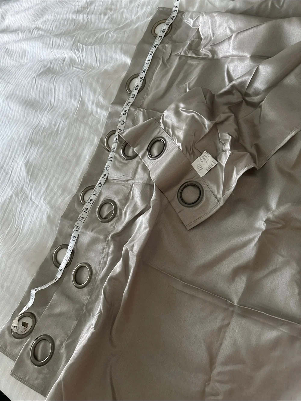 Pair of Grommet Curtain Panels 39x84L Metallic with Silver Gray Olive Hues